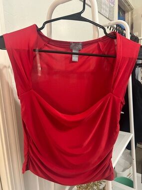 Tilly's Red Cowl Neck Sleeveless Top